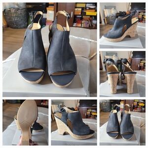 Franco Sarto Charcoal Wedge Sandals